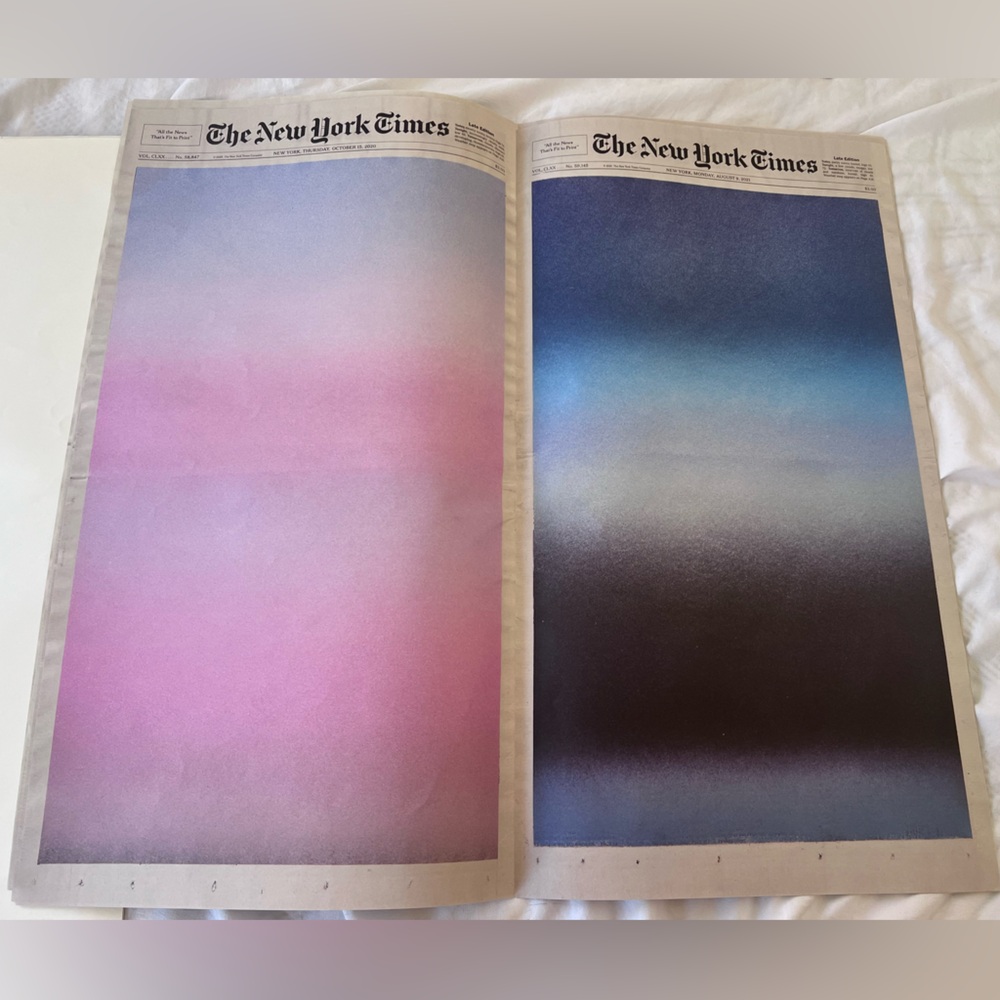 Pink Gradient Print by Sho Shibuya for YSL with the NYT logo (4 prints)